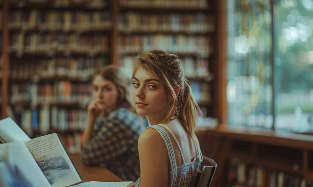 estudiar en biblioteca voz alta